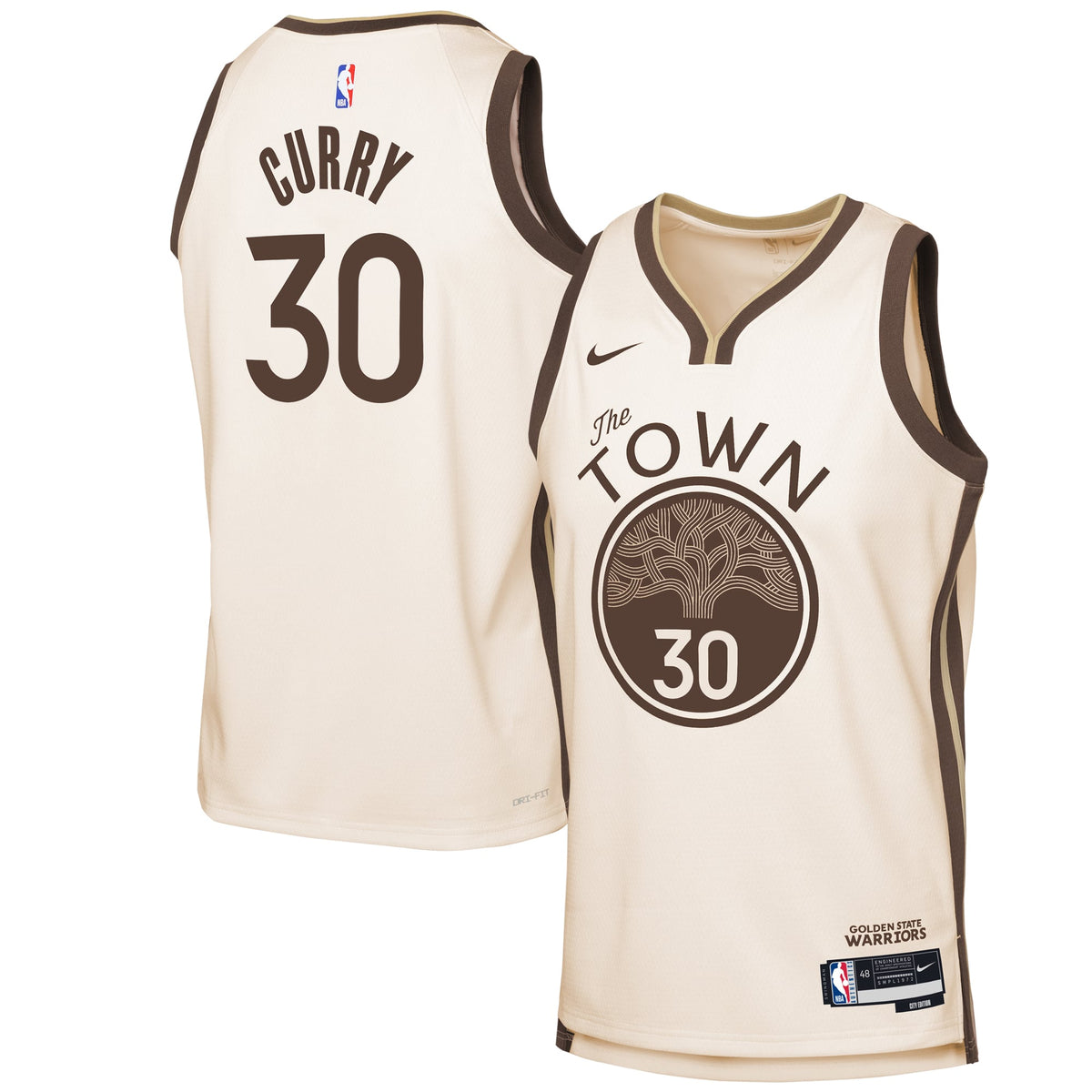 Youth Golden State Warriors Stephen Curry Nike Tan 2025/26 City Edition Swingman Jersey product image 1, provided for visual