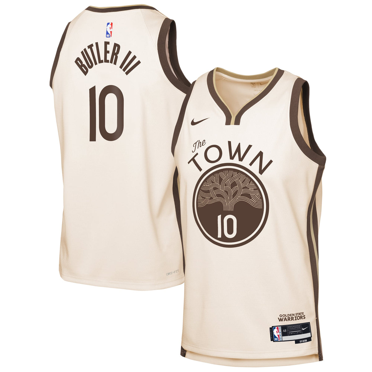 Youth Golden State Warriors Jimmy Butler III Nike Tan 2025/26 City Edition Swingman Jersey product image 2, provided for