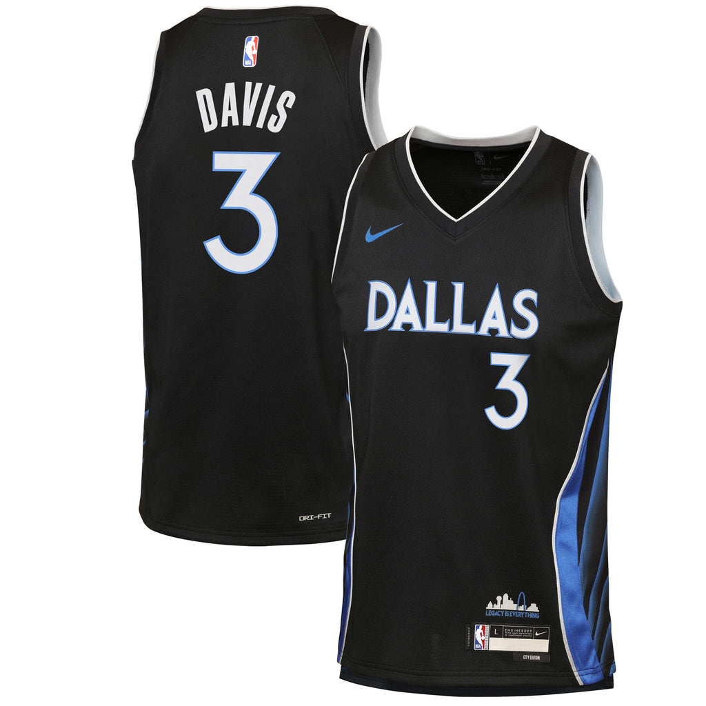 Youth Dallas Mavericks Anthony Davis Nike Black 2025/26 City Edition Swingman Jersey product image 2, provided for visual