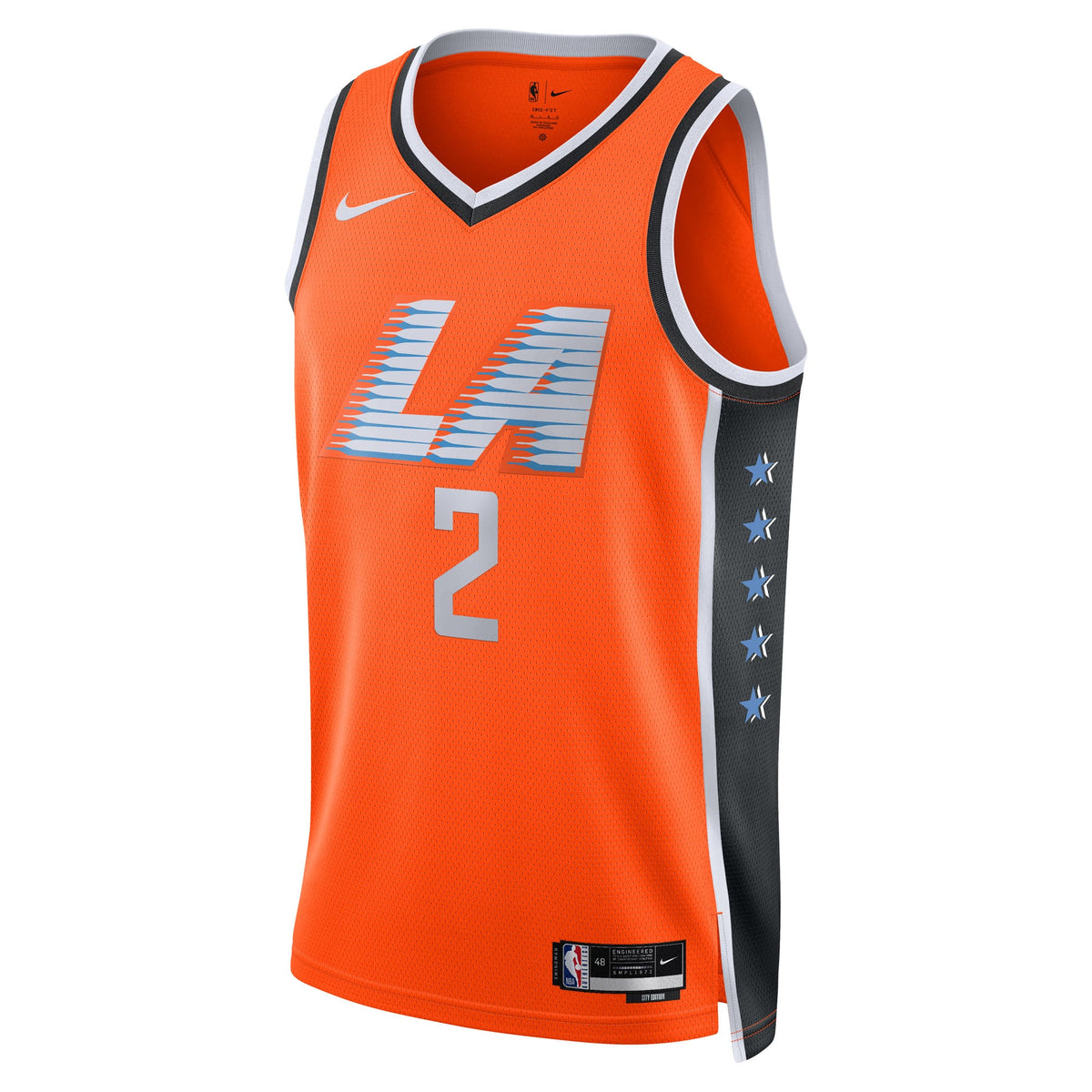 Unisex LA Clippers Kawhi Leonard Nike Orange 2025/26 Swingman Jersey - City Edition product image 3, provided for visual