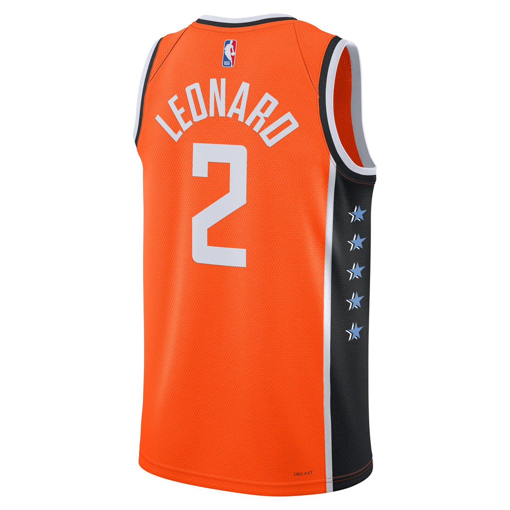 Unisex LA Clippers Kawhi Leonard Nike Orange 2025/26 Swingman Jersey - City Edition product image 4, provided for visual