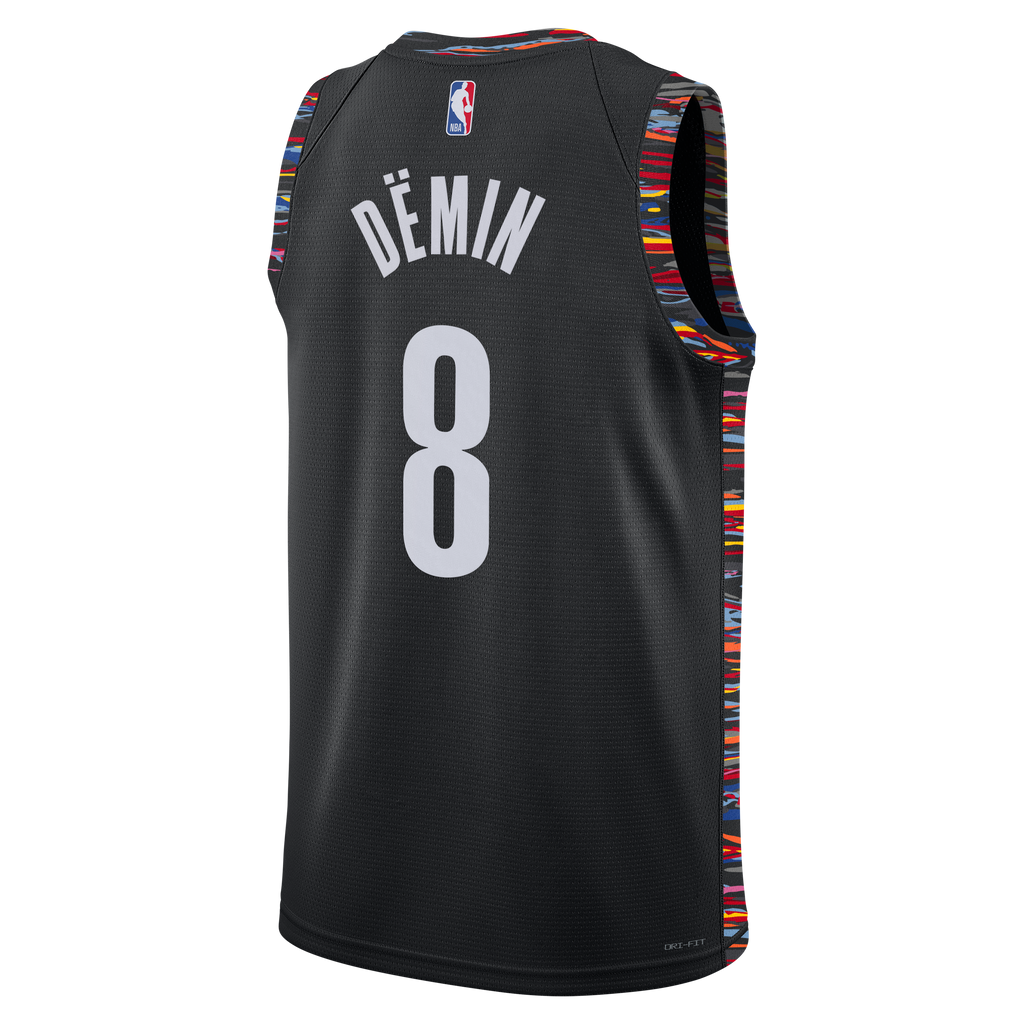 Unisex Brooklyn Nets Egor Dëmin Nike Black 2025/26 Swingman Jersey - City Edition product image 4, provided for visual