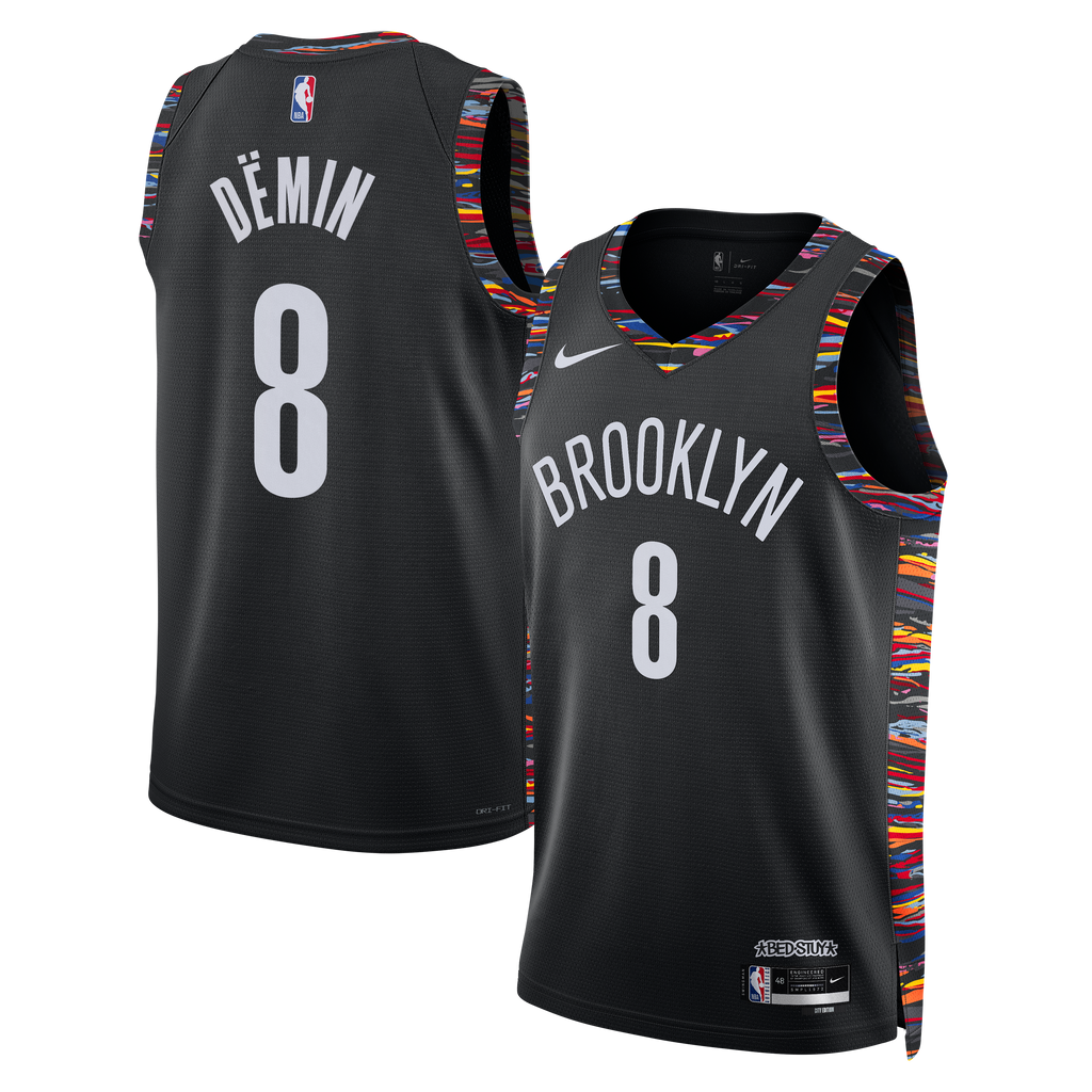 Unisex Brooklyn Nets Egor Dëmin Nike Black 2025/26 Swingman Jersey - City Edition product image 1, provided for visual