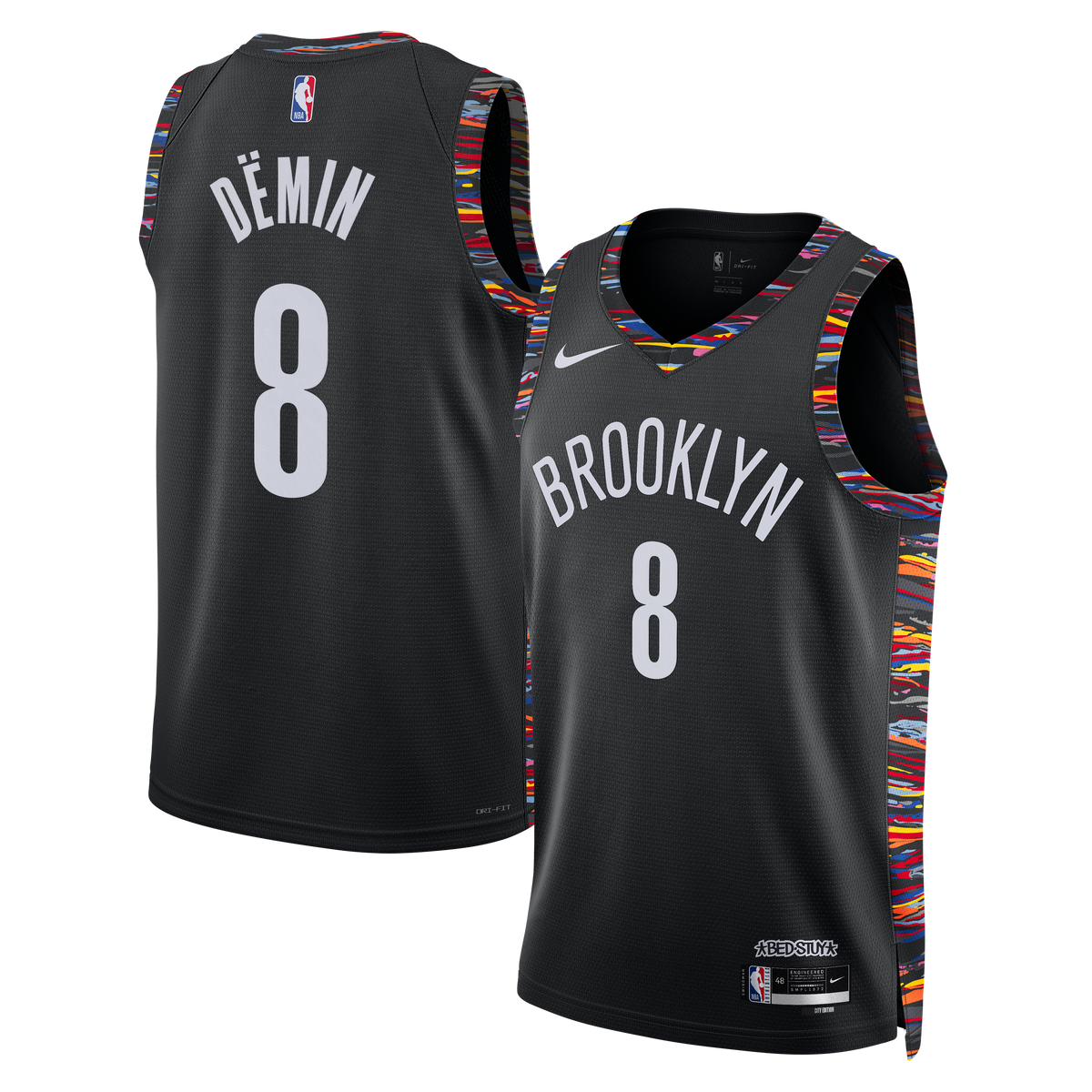 Unisex Brooklyn Nets Egor Dëmin Nike Black 2025/26 Swingman Jersey - City Edition product image 1, provided for visual