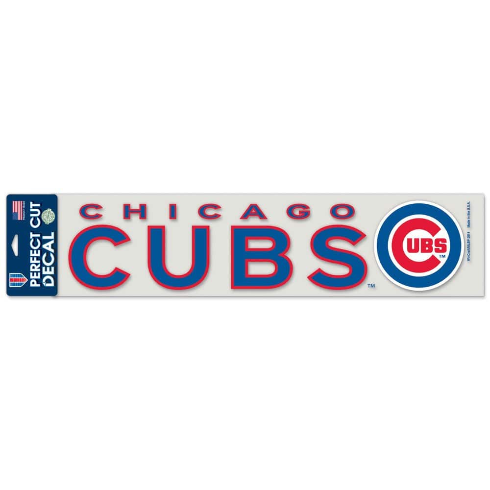 Chicago Cubs 4X17 Perfect Cut Decal product image 1, provided for visual reference and product detail review