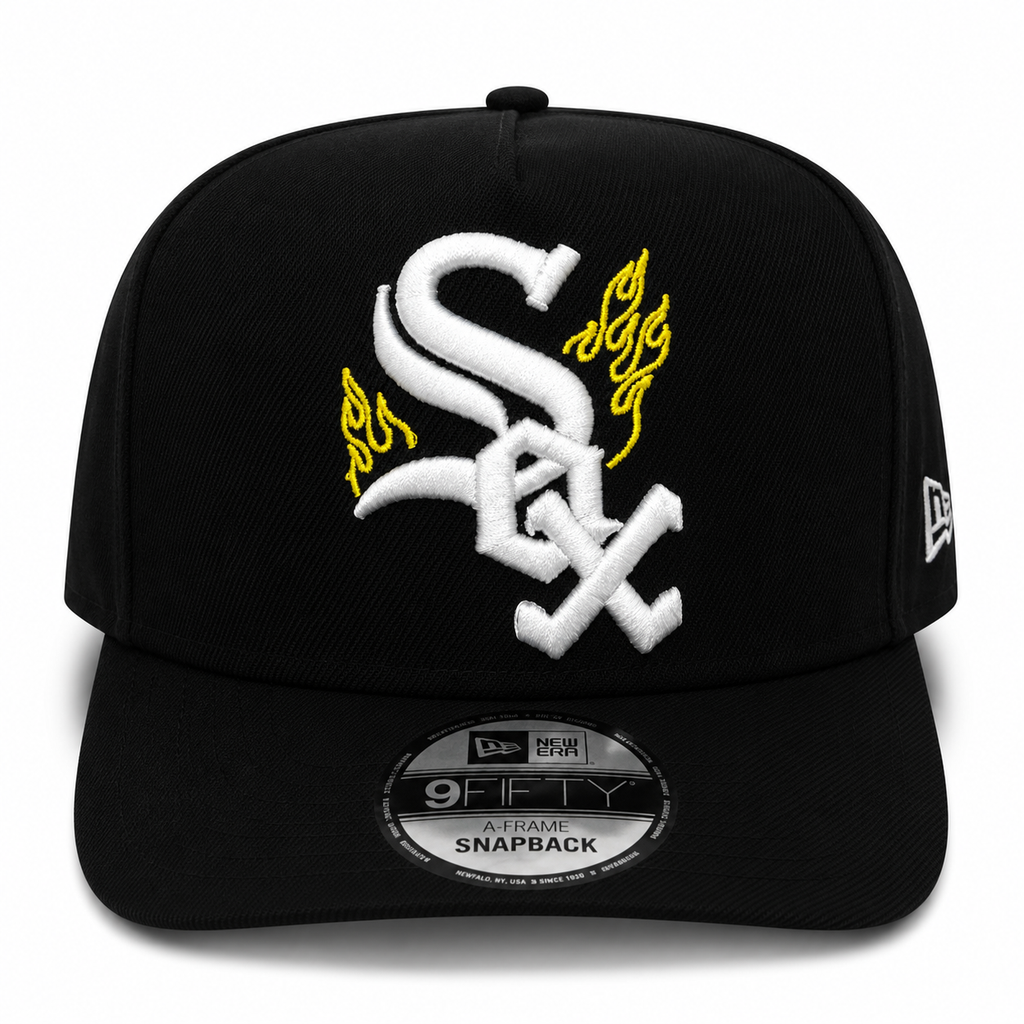 New Era Chicago White Sox 9FIFTY A-Frame Curved 2005 World Series Champions Snapback Hat Black | MLB Adjustable Cap product