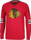 Chicago Blackhawks Edge Long Sleeve Jersey T-Shirt product image 1, provided for visual reference and product detail review