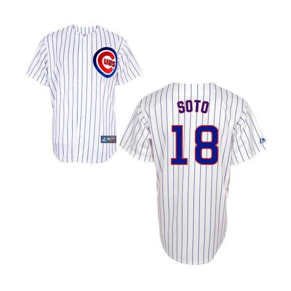 Mens Chicago Cubs Replica Geovany Soto White Home Jersey product image 1, provided for visual reference and product detail