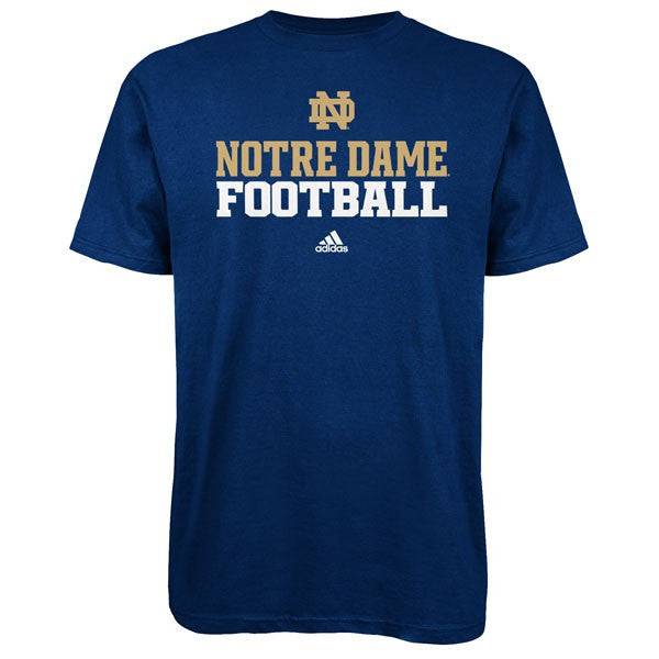 Youth Notre Dame Fighting Irish Navy adidas Navy Football Practice T-Shirt product image 1, provided for visual reference