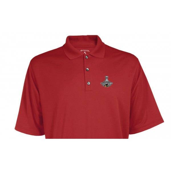 Chicago Blackhawks Antigua Men Performance 2013 Stanley Cup Champs Exceed Polo-RED product image 2, provided for visual