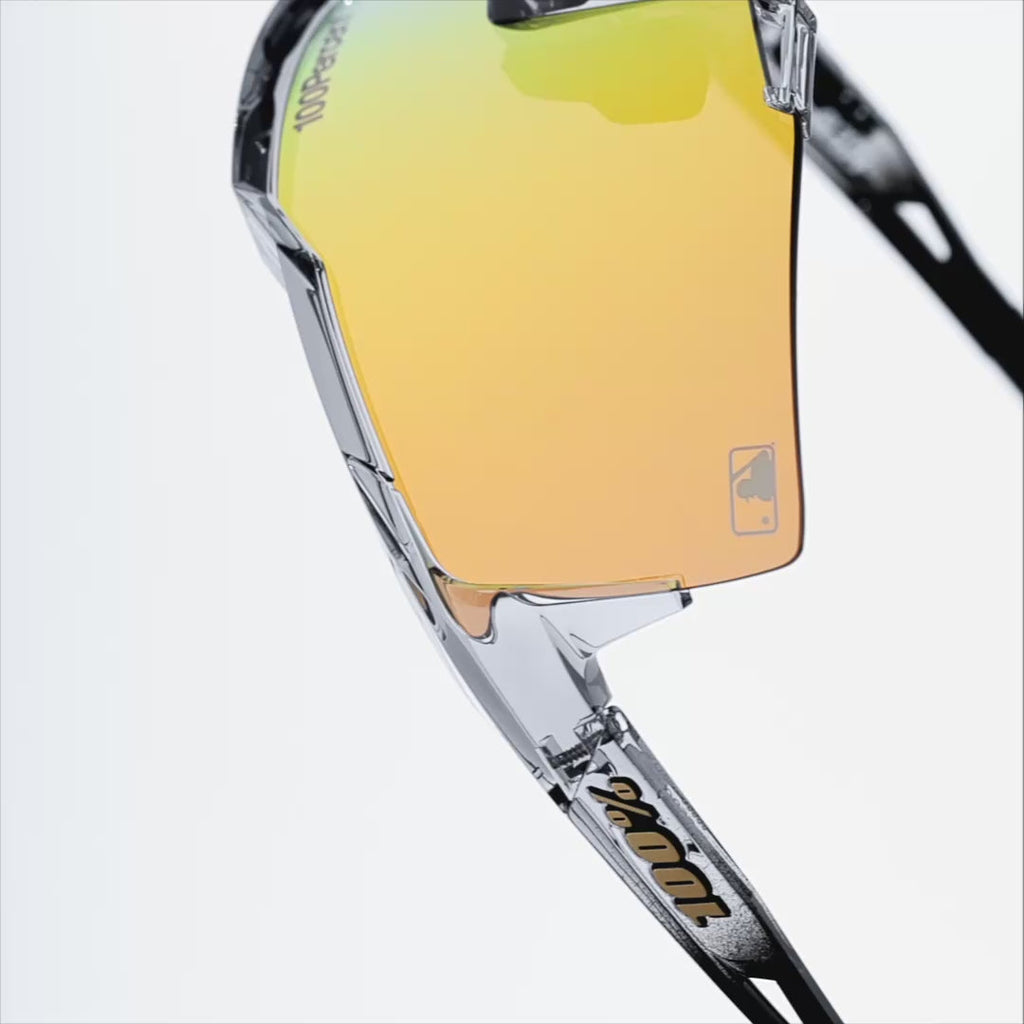 100% SPEEDCRAFT MLB Authentic Performance Sunglasses – Polished Translucent Grey Frame with HiPER 24K Gold Mirror Lens |