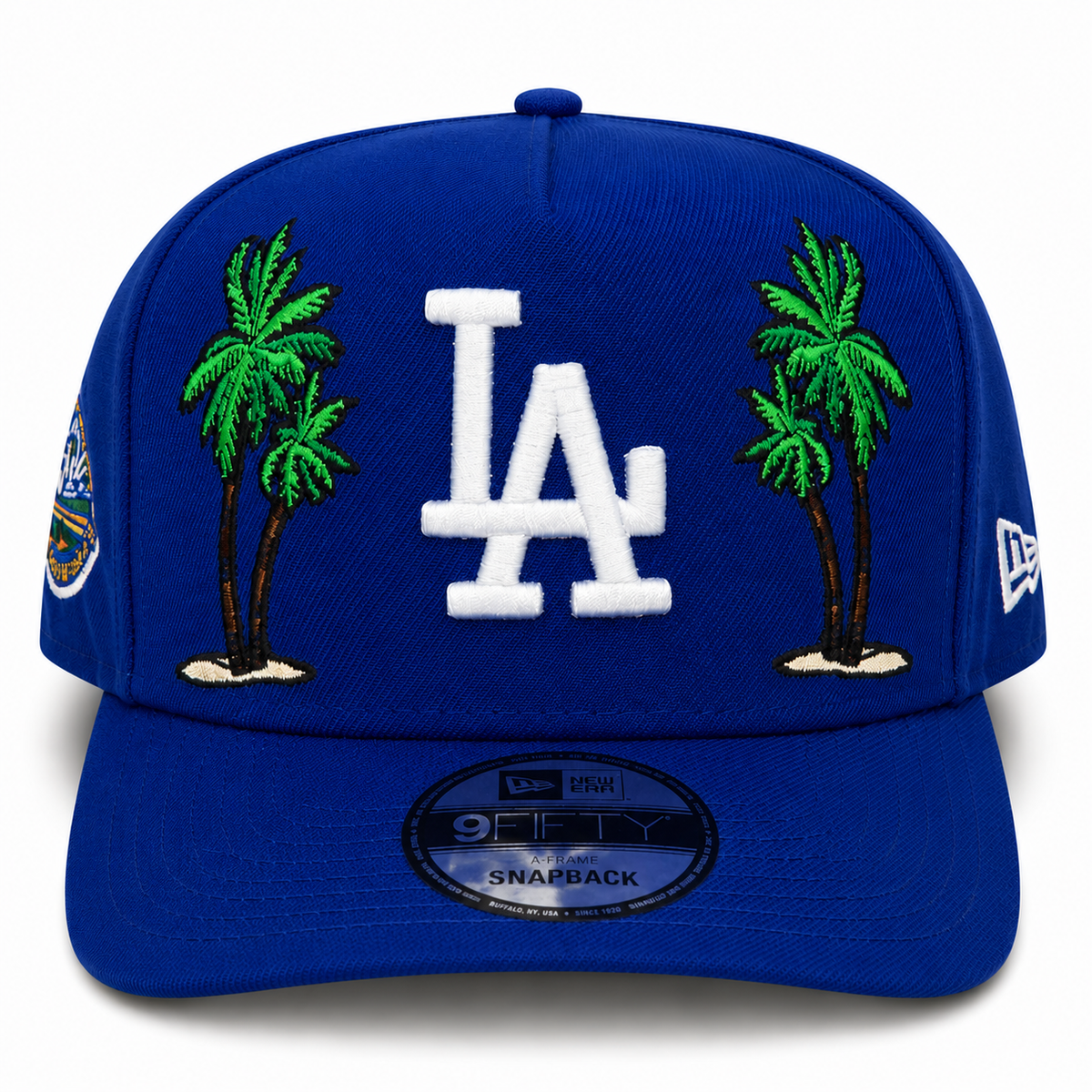 New Era Los Angeles Dodgers 9FIFTY A-Frame Curved Snapback Hat Royal | 50th Anniversary Patch | MLB Adjustable Cap product
