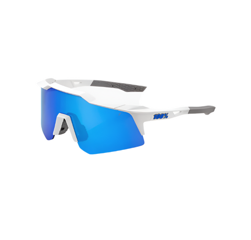 100% SPEEDCRAFT® XS Matte White - Blue Multilayer Mirror Lens - 60009-00001 product image 1, provided for visual reference