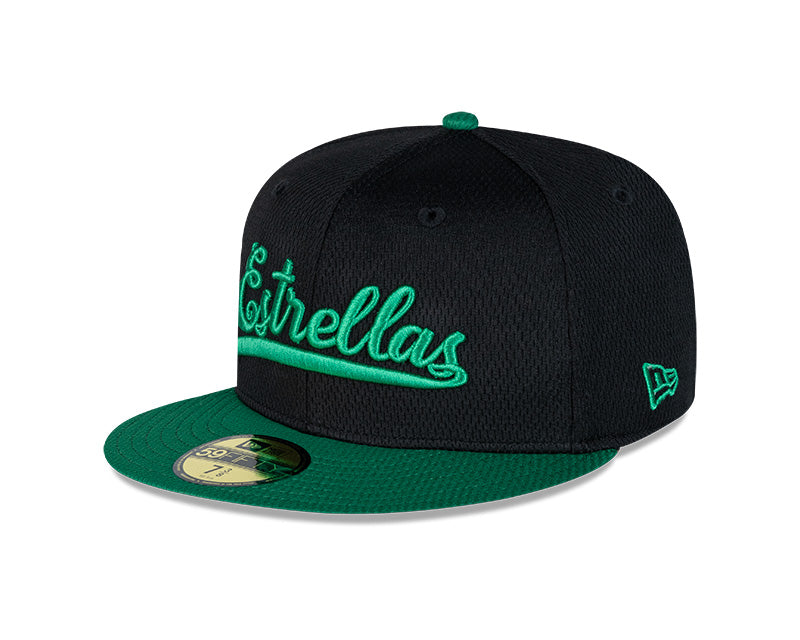 Estrellas Orientales New Era 59FIFTY Fitted Hat - Black/Kelly Green product image 1, provided for visual reference and