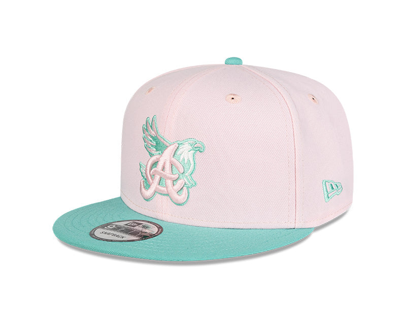 Aguilas Cibaenas New Era 9FIFTY Snapback Hat - Pink/Mint product image 2, provided for visual reference and product detail