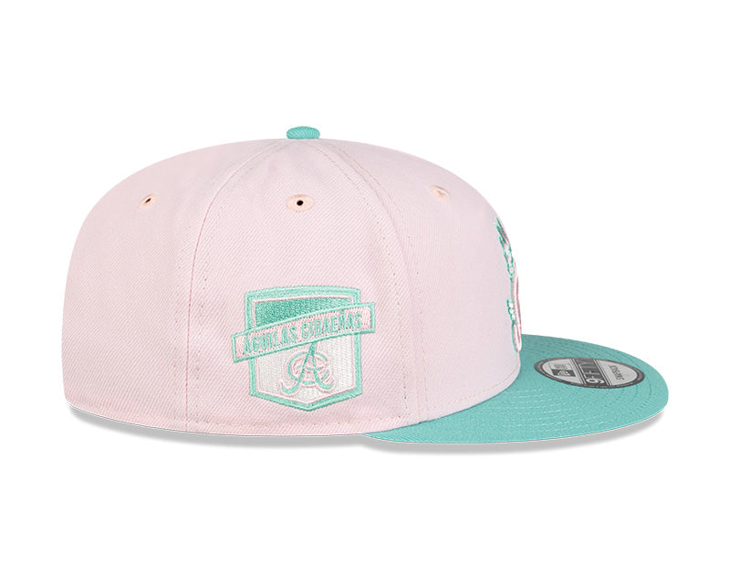 Aguilas Cibaenas New Era 9FIFTY Snapback Hat - Pink/Mint product image 4, provided for visual reference and product detail