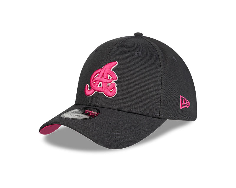 Aguilas Cibaeñas New Era 9FORTY Adjustable Baseball Hat – Dark Gray/Pink product image 1, provided for visual reference and