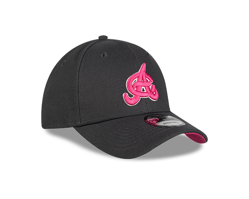 Aguilas Cibaeñas New Era 9FORTY Adjustable Baseball Hat – Dark Gray/Pink product image 2, provided for visual reference and