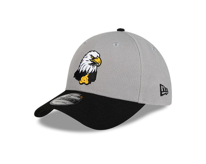 Aguilas Cibaenas New Era 9FORTY Adjustable Hat - Gray/Black product image 2, provided for visual reference and product