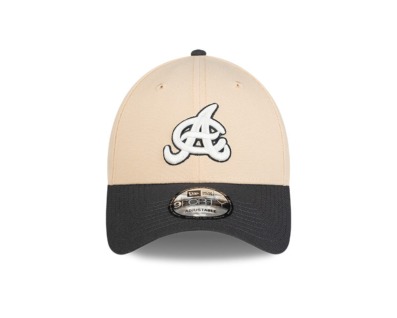 Aguilas Cibaenas New Era 9FORTY Adjustable Hat - Sand/Black product image 2, provided for visual reference and product