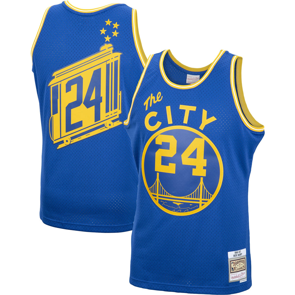 Golden State Warriors Rick Barry Mitchell & Ness Royal 1966/67 Hardwood Classics Swingman Jersey for Men product image 1,