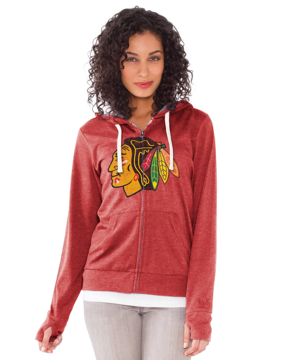 Chicago Blackhawks Ladies All Star Full-Zip Hooded Sweatshirt product image 1, provided for visual reference and product