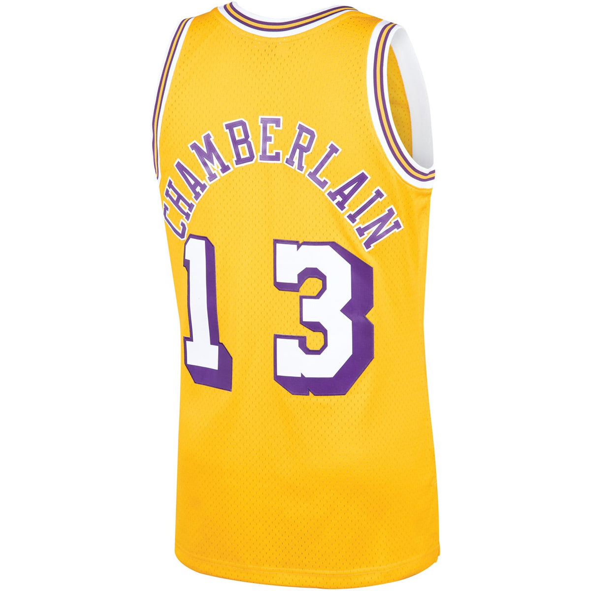 Los Angeles Lakers Wilt Chamberlain Mitchell & Ness Gold 1971/72 Hardwood Classics Swingman Jersey for Men product image 4,