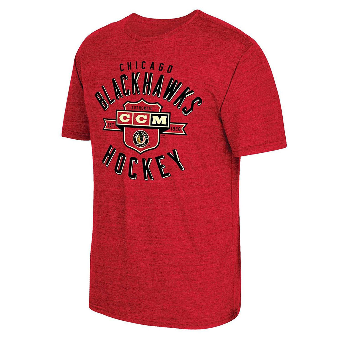 Chicago Blackhawks Triblend Supra Shield T-Shirt By CCM product image 1, provided for visual reference and product detail