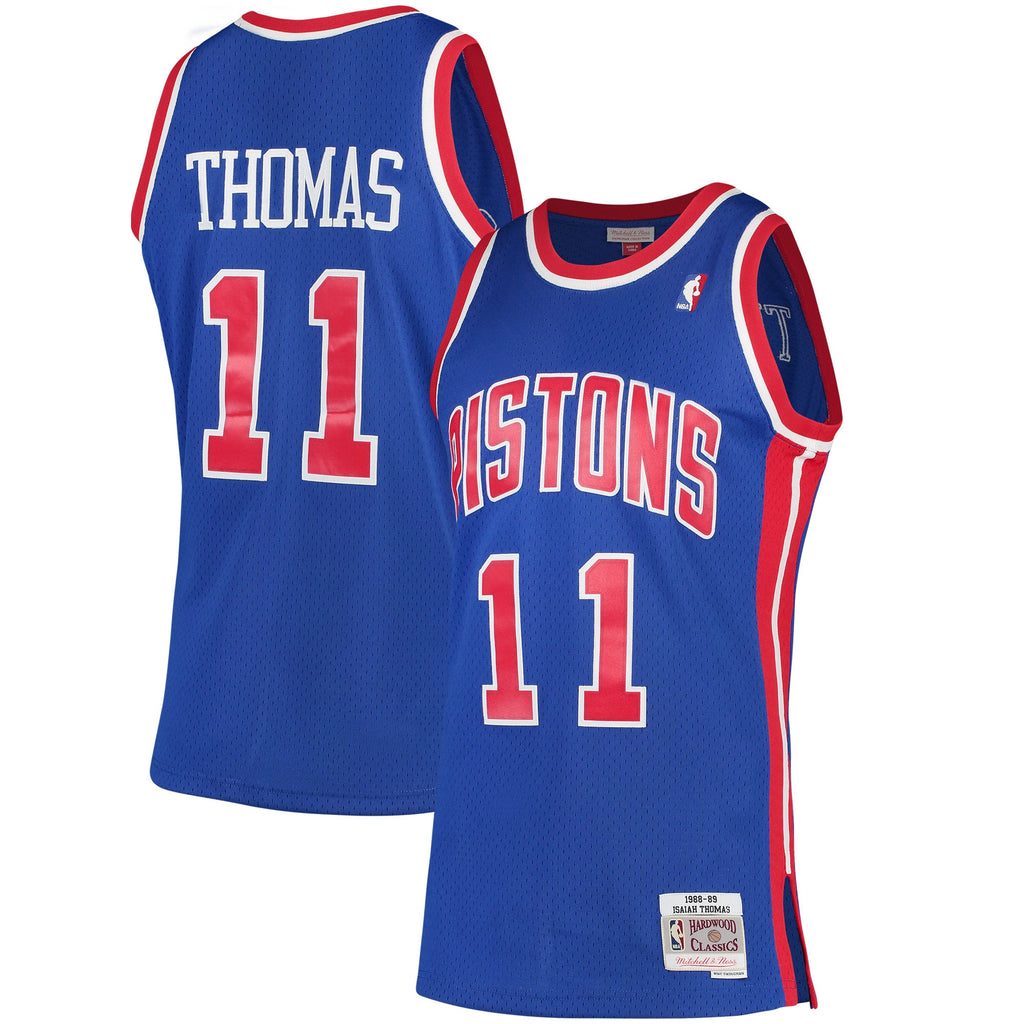 Detroit Pistons Isiah Thomas Mitchell & Ness Blue 1988/89 Hardwood Classics Swingman Jersey for Men product image 1,
