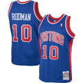 Detroit Pistons Dennis Rodman Mitchell & Ness Royal 1988/89 Hardwood Classics Swingman Jersey for Men product image 1,