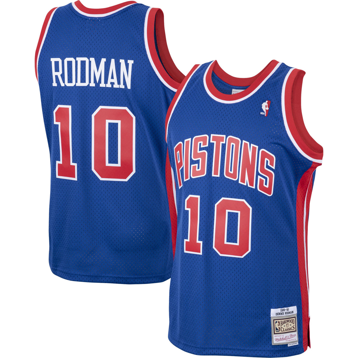 Detroit Pistons Dennis Rodman Mitchell & Ness Royal 1988/89 Hardwood Classics Swingman Jersey for Men product image 1,