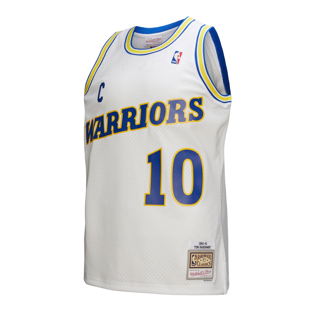 Golden State Warriors Tim Hardaway Mitchell & Ness White Hardwood Classics 1990/91 Swingman Jersey for Men product image 3,