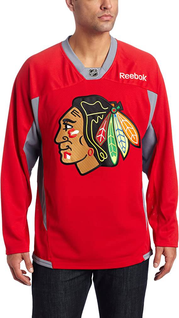 Reebok Chicago Blackhawks Red Practice Jersey product image 1, provided for visual reference and product detail review