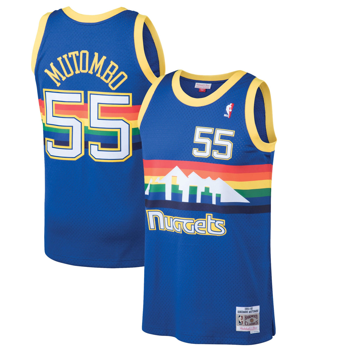 Denver Nuggets Dikembe Mutombo Mitchell & Ness Blue 1991/92 Hardwood Classics Swingman Jersey for Men product image 2,