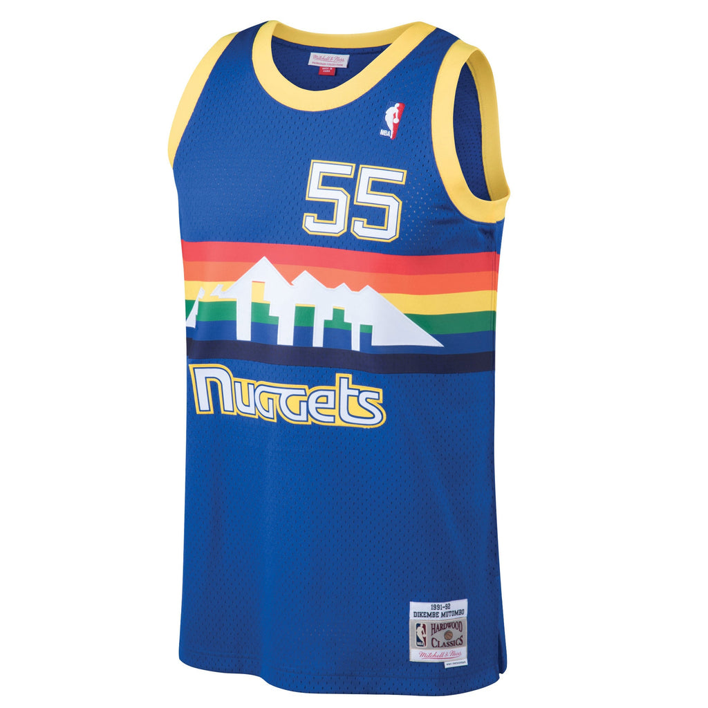 Denver Nuggets Dikembe Mutombo Mitchell & Ness Blue 1991/92 Hardwood Classics Swingman Jersey for Men product image 3,