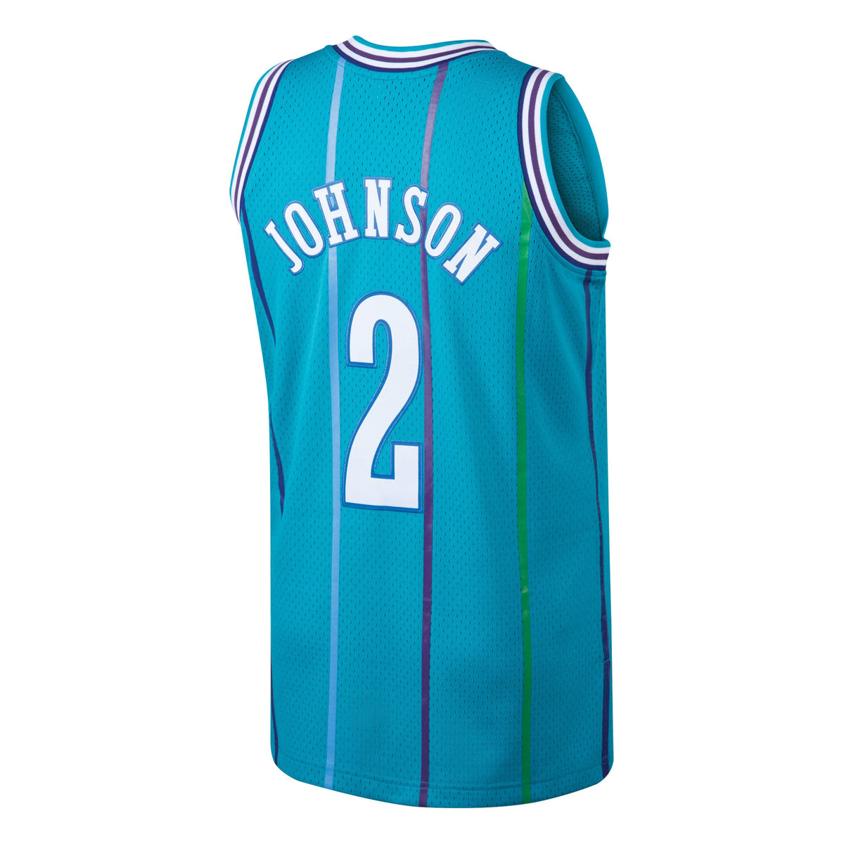 Charlotte Hornets Larry Johnson Mitchell & Ness Teal 1992/93 Hardwood Classics Swingman Jersey for Men product image 4,