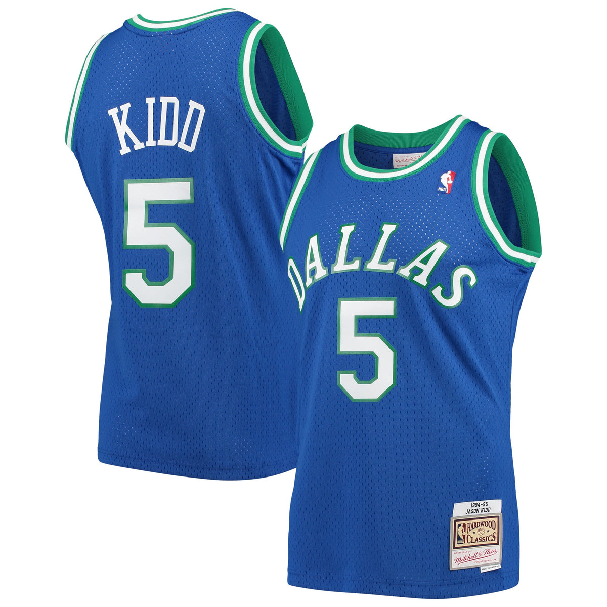 Dallas Mavericks Jason Kidd Mitchell & Ness Blue 1994/95 Hardwood Classics Swingman Jersey for Men product image 1, provided