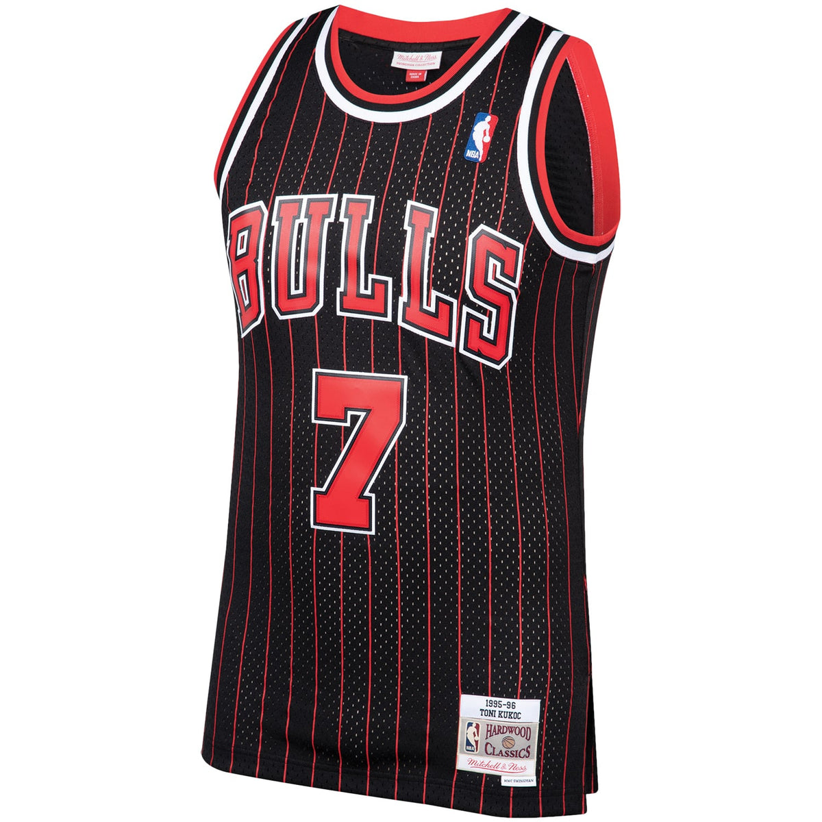 Chicago Bulls Toni Kukoc Mitchell & Ness Black 1995/96 Hardwood Classics Swingman Jersey for Men product image 3, provided