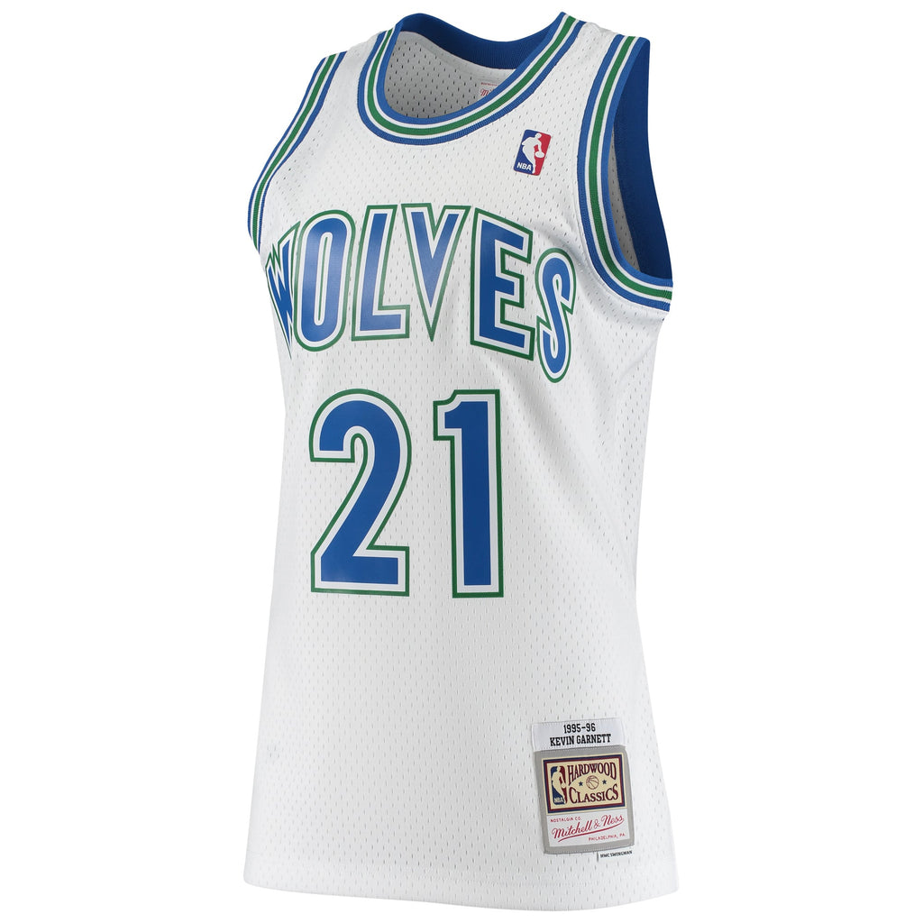 Minnesota Timberwolves Kevin Garnett Mitchell & Ness White 1995/96 Hardwood Classics Swingman Jersey for Men product image