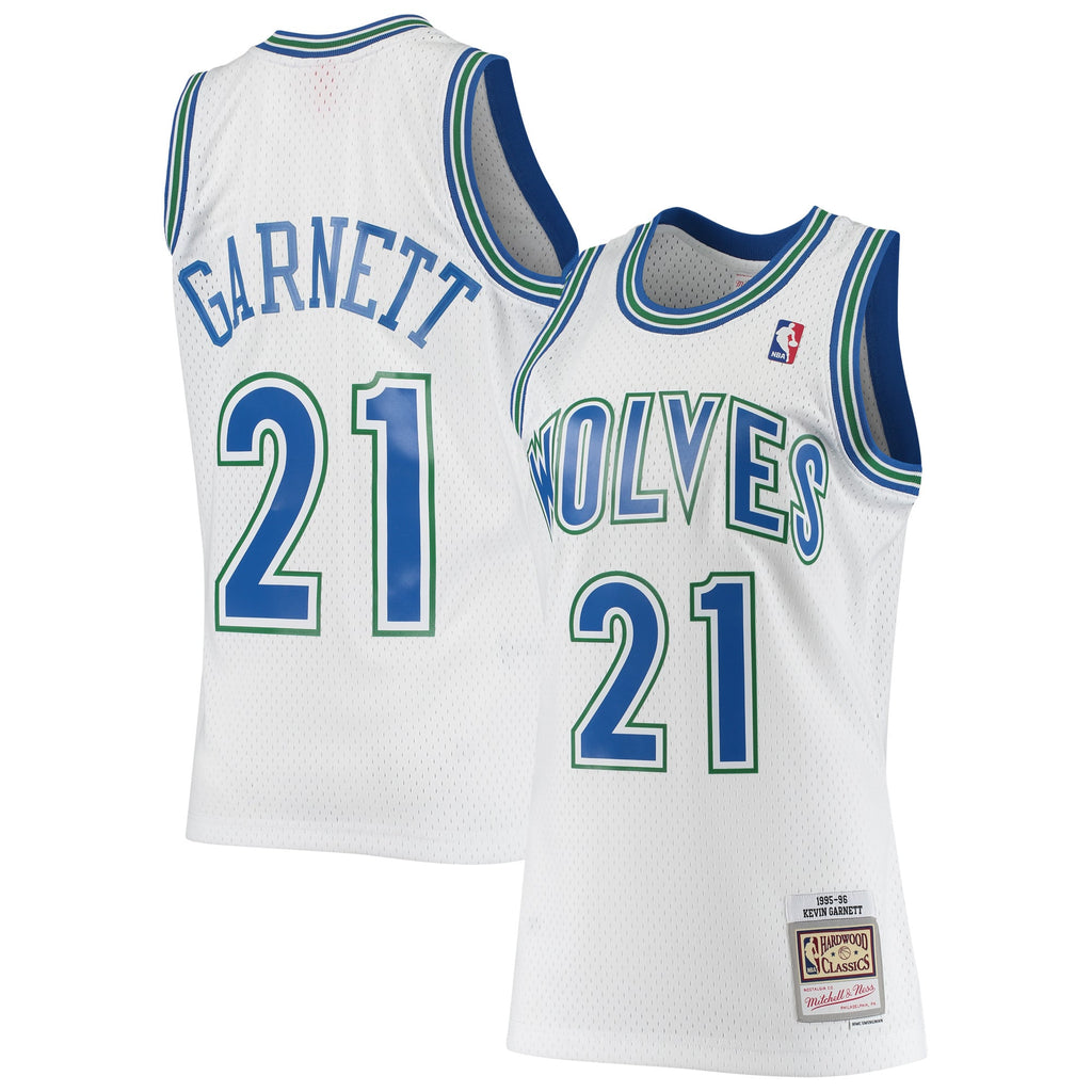 Minnesota Timberwolves Kevin Garnett Mitchell & Ness White 1995/96 Hardwood Classics Swingman Jersey for Men product image