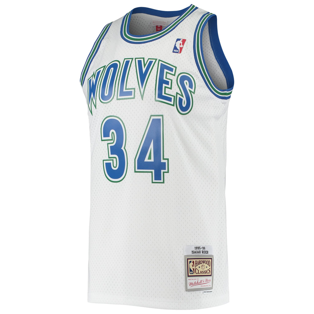 Minnesota Timberwolves Isaiah Rider Mitchell & Ness White 1995/96 Hardwood Classics Swingman Jersey for Men product image 3,