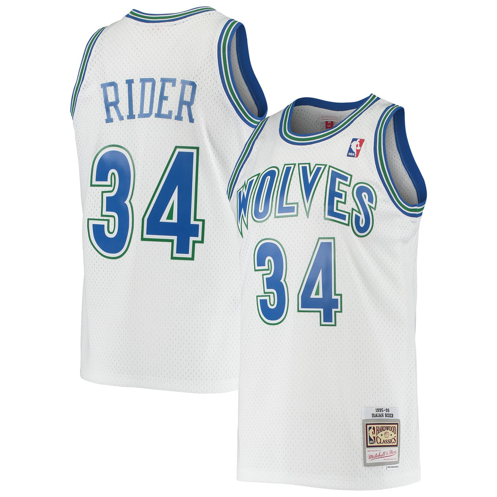 Minnesota Timberwolves Isaiah Rider Mitchell & Ness White 1995/96 Hardwood Classics Swingman Jersey for Men product image 1,