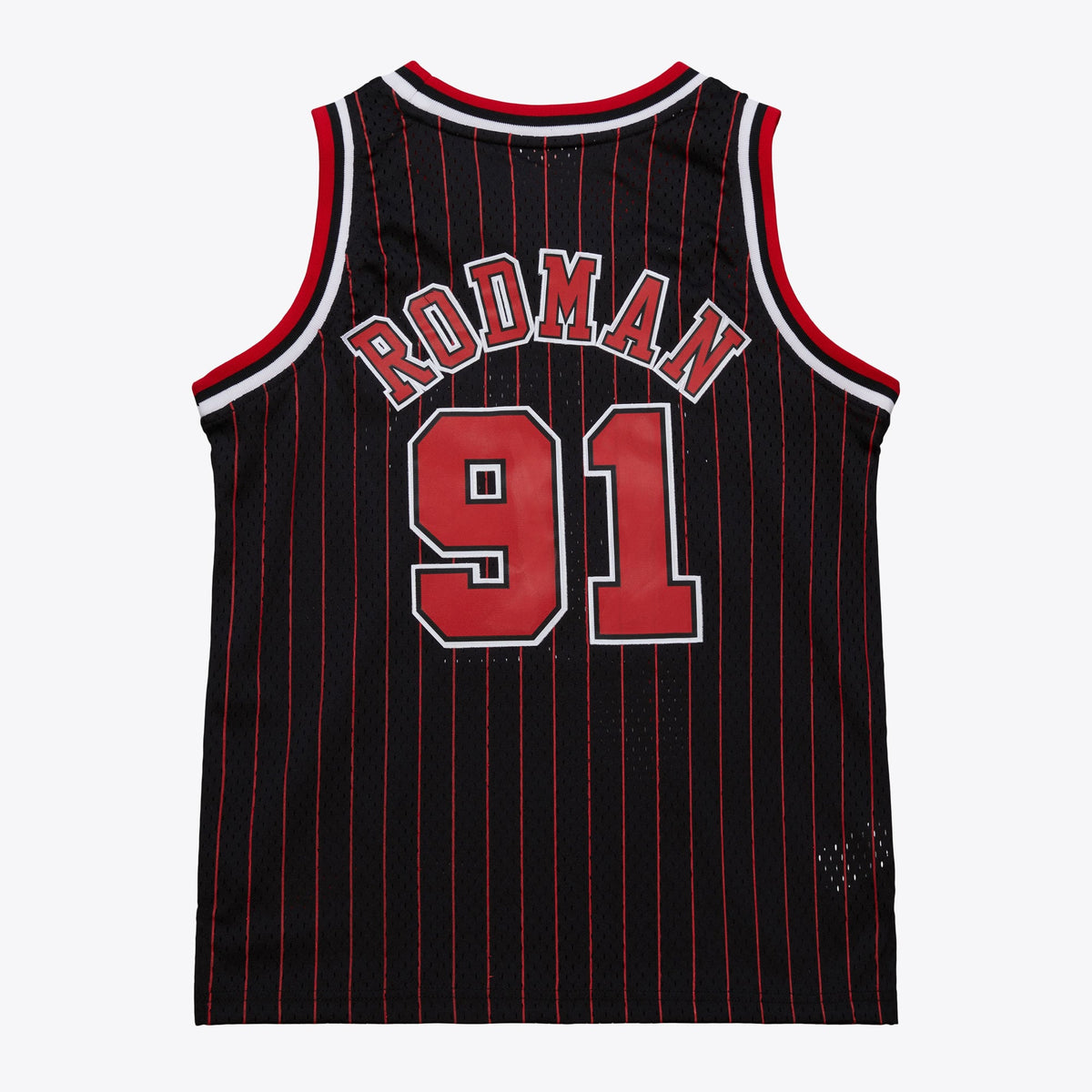 Youth Chicago Bulls Dennis Rodman Black 1995/96 Swingman Jersey product image 3, provided for visual reference and product