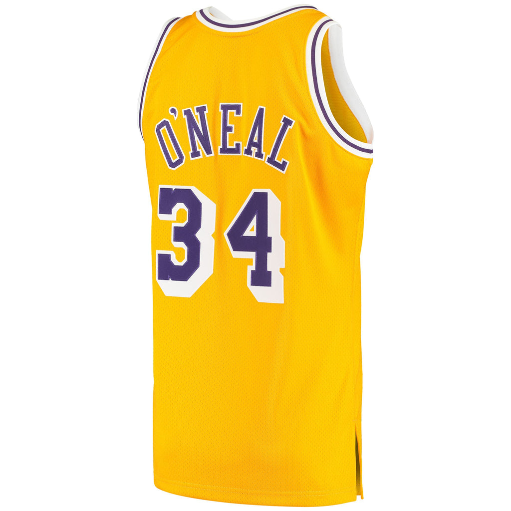Los Angeles Lakers Shaquille O'Neal Mitchell & Ness Gold 1996/97 Hardwood Classics Authentic Jersey for Men product image 4,