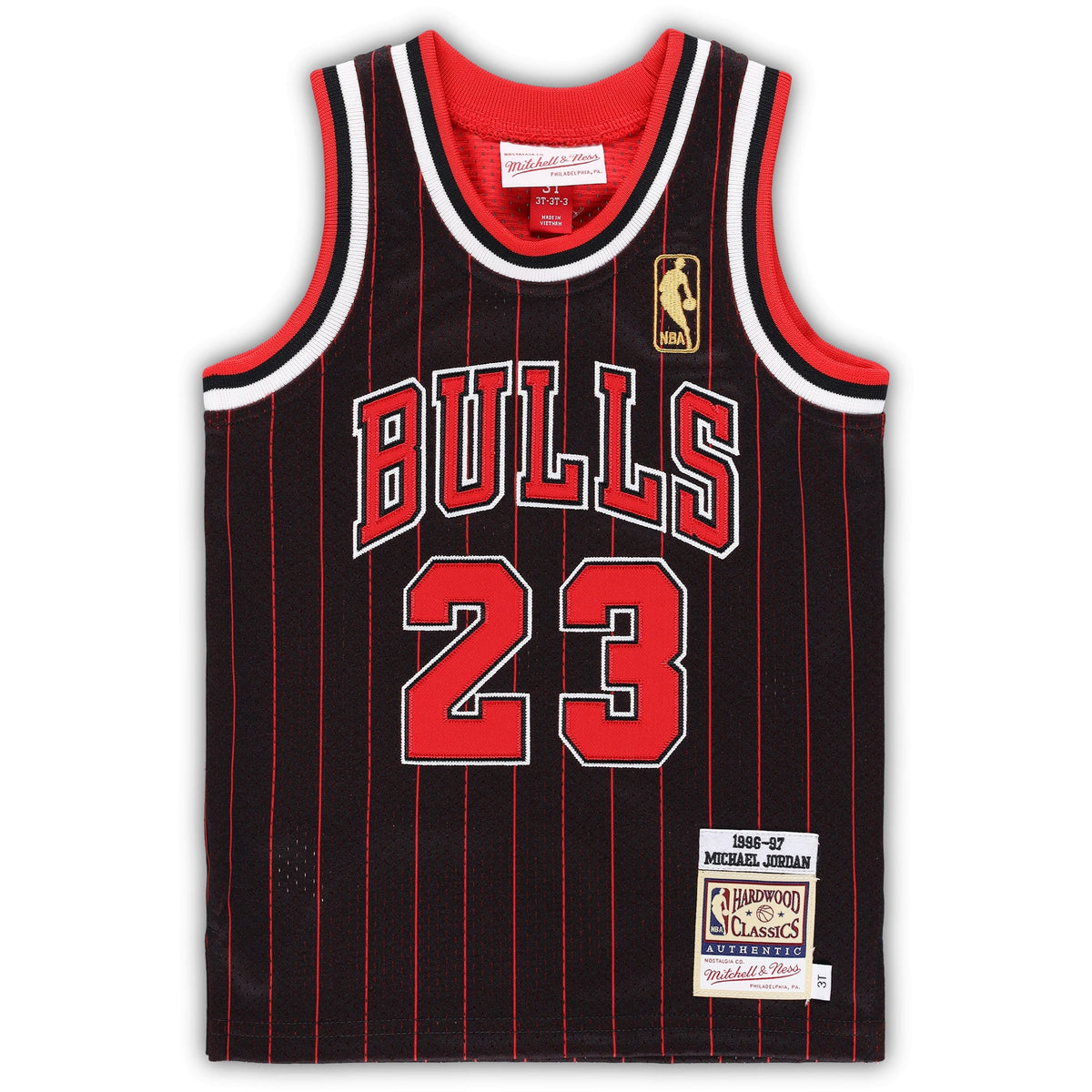 Toddler Chicago Bulls Michael Jordan Mitchell & Ness Black 1996/97 Hardwood Classics Authentic Jersey product image 3,
