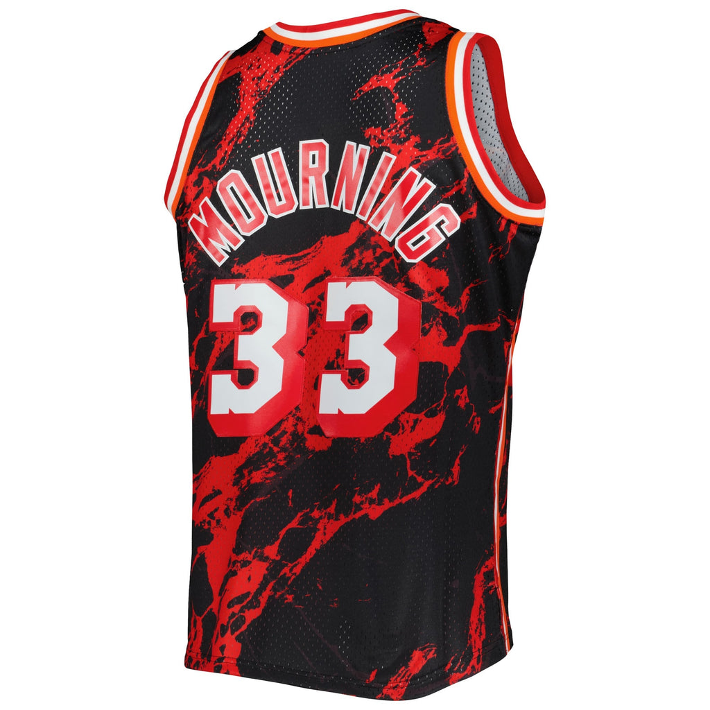 Miami Heat Alonzo Mourning Mitchell & Ness Black 1996/97 Hardwood Classics Marble Swingman Jersey for Men product image 4,