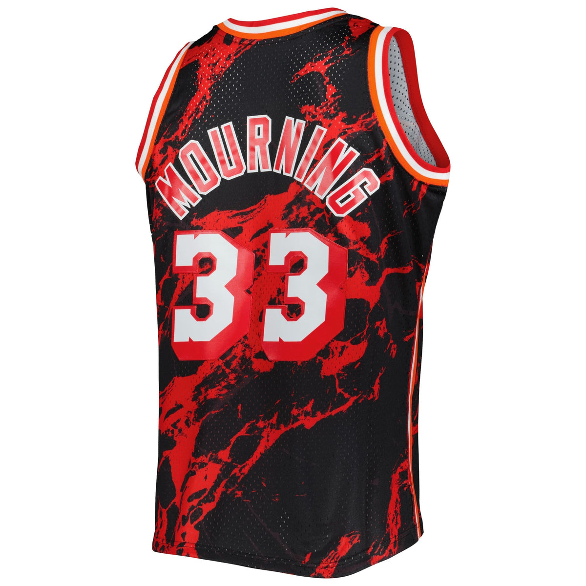 Miami Heat Alonzo Mourning Mitchell & Ness Black 1996/97 Hardwood Classics Marble Swingman Jersey for Men product image 4,
