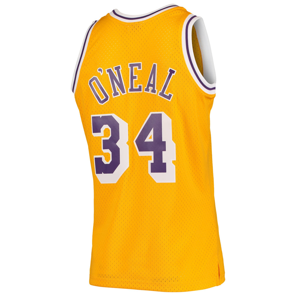 Los Angeles Lakers Shaquille O'Neal Mitchell & Ness Gold 1996/97 Hardwood Classics Swingman Jersey for Men product image 4,