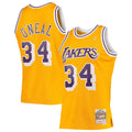 Los Angeles Lakers Shaquille O'Neal Mitchell & Ness Gold 1996/97 Hardwood Classics Swingman Jersey for Men product image 1,