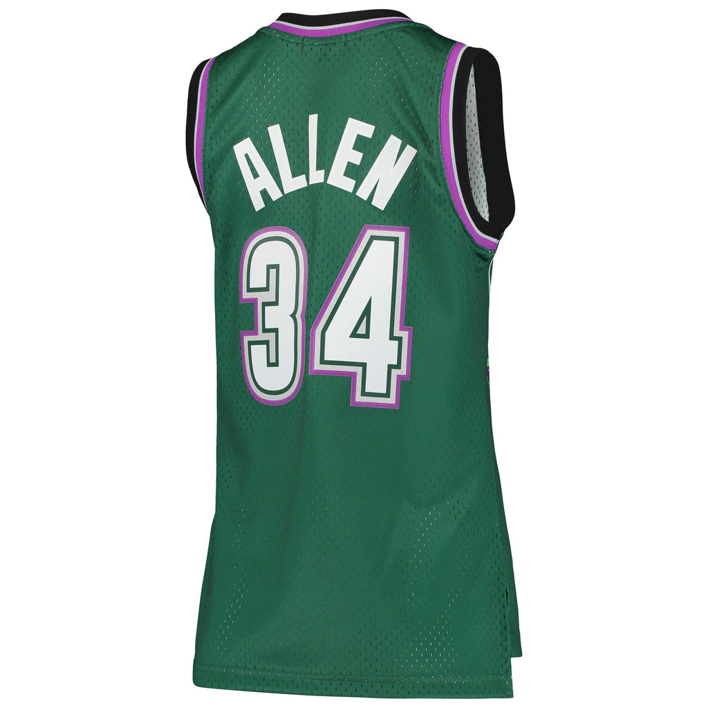 Milwaukee Bucks Ray Allen Mitchell & Ness Green 1996/97 Hardwood Classics Swingman Jersey for Women product image 4,